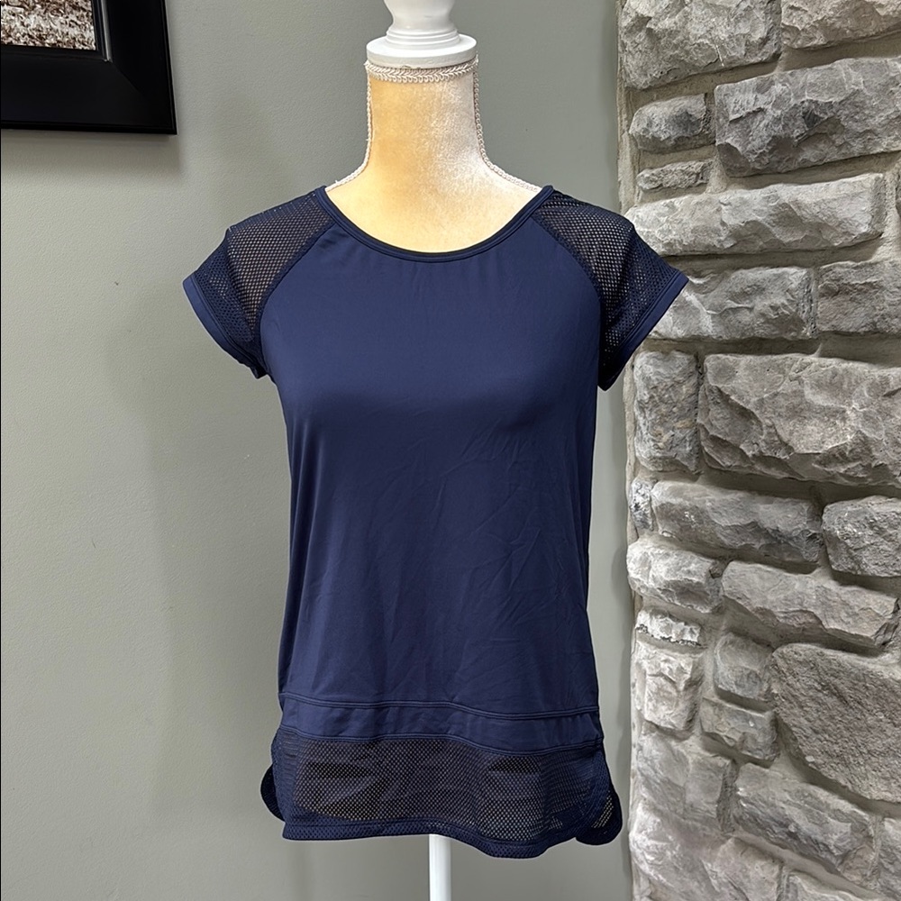 Navy Blue Women's Athletic Short Sleeve Shirt, XS, Champion C9